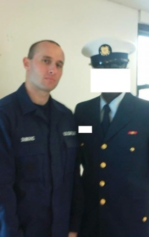Martin with Shipmate in Coast Guard Basic Training